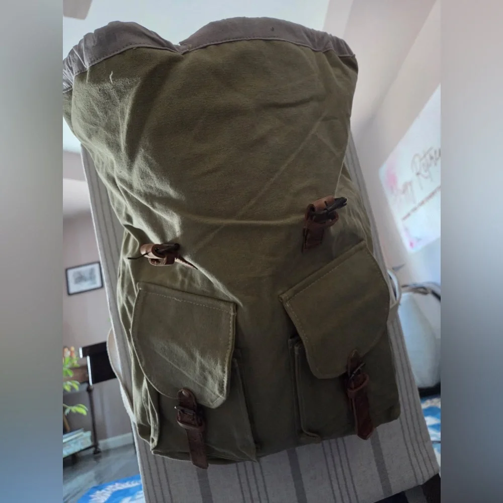 NWT The Barrel Shack Nina canvas backpack utility camping neutral outdoor